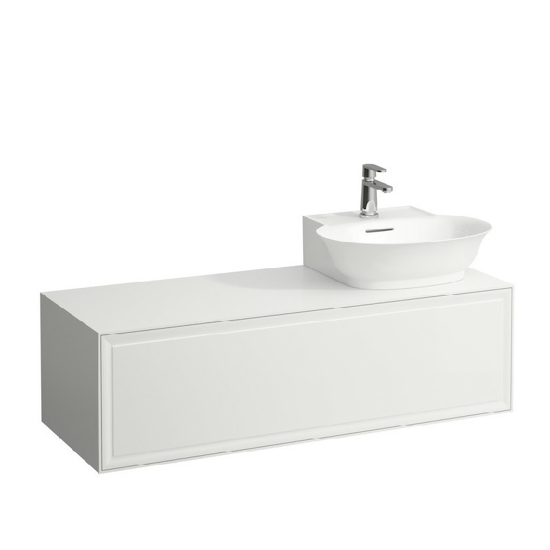 LAUFEN H4060860851 THE NEW CLASSIC 46 1/4 INCH WALL MOUNT ONE DRAWER ELEMENT 1200 WITH CUT-OUT RIGHT SMALL WASHBASIN