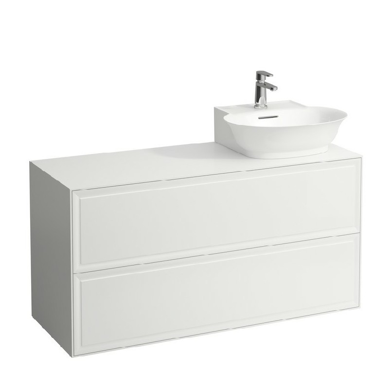LAUFEN H4060880851 THE NEW CLASSIC 46 1/4 INCH TWO DRAWER ELEMENT WITH CUT-OUT RIGHT SMALL WASHBASIN