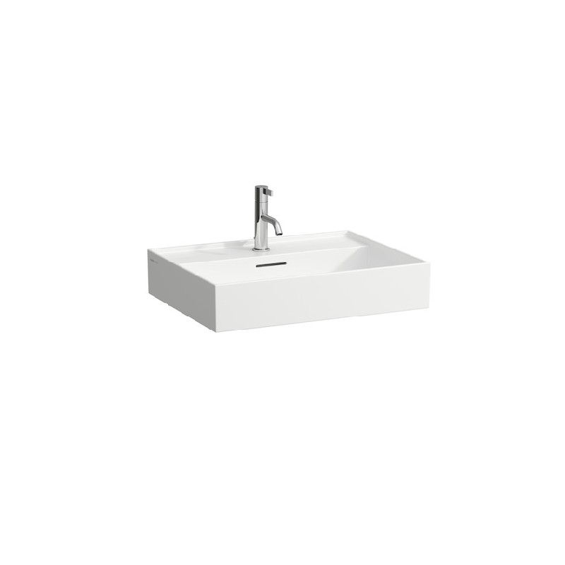 LAUFEN H810333U KARTELL 23 5/8 INCH WALL MOUNT RECTANGLE WASHBASIN WITH OVERFLOW