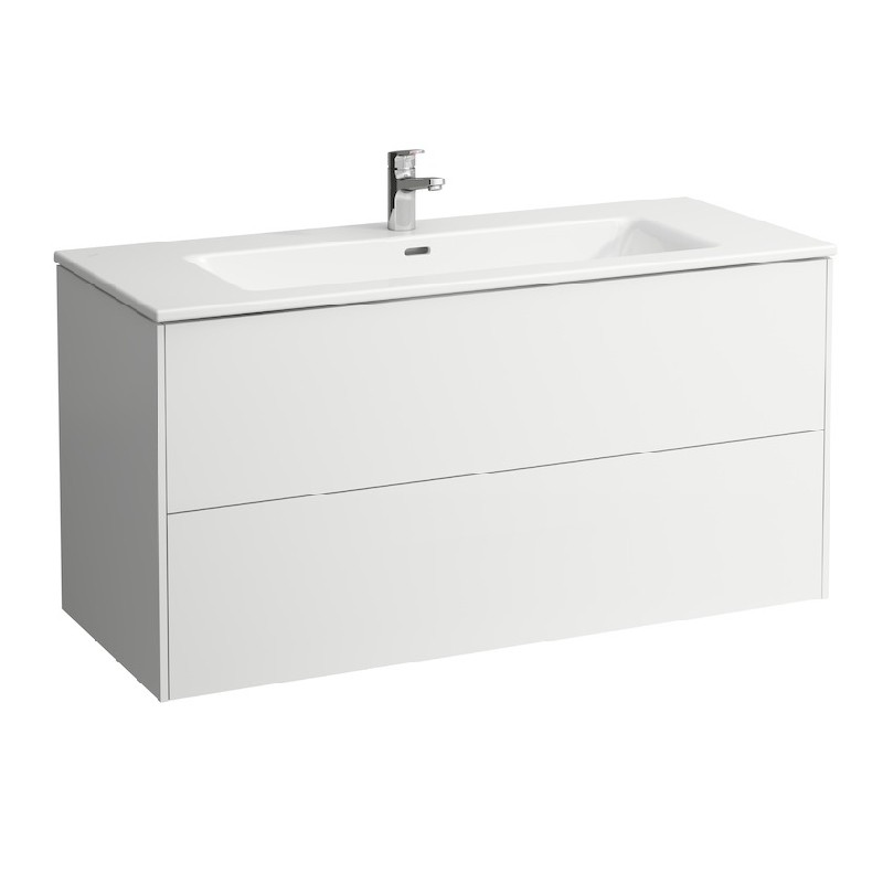 LAUFEN H8649632661 LAUFEN PRO S 47 1/4 INCH WALL MOUNT SLIM WASHBASIN WITH VANITY UNIT BASE AND 2 DRAWERS