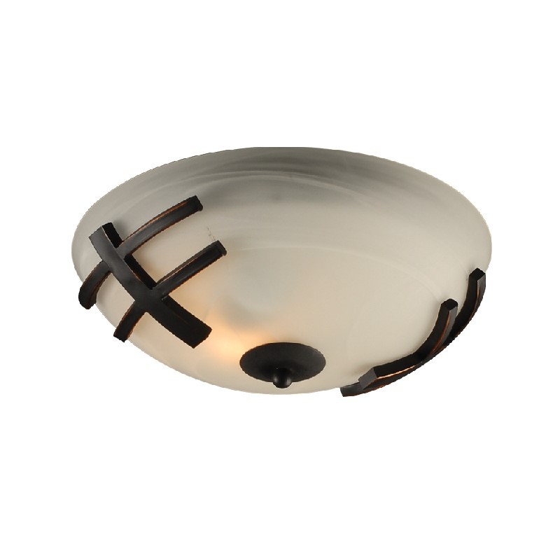 PLC LIGHTING 14870 ORB ANTASIA 12 INCH 60W MARBLEIZED GLASS DIMMABLE CEILING LIGHT - OIL RUBBED BRONZE