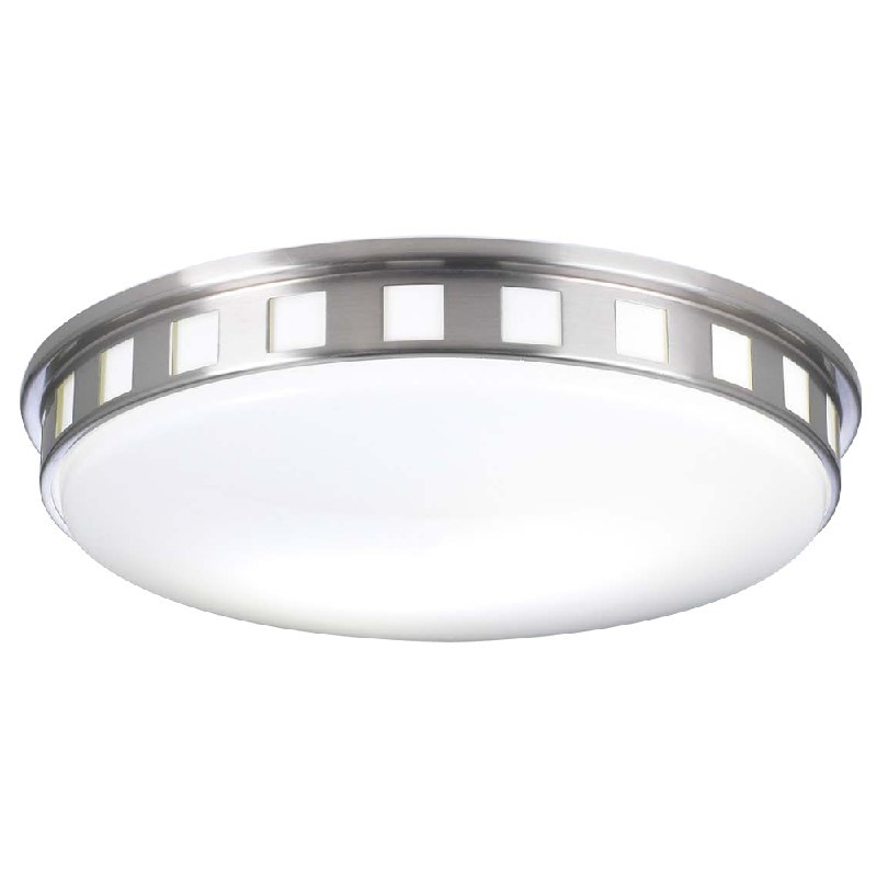 PLC LIGHTING 1958SNLED PAXTON 16 INCH 28W MATTE OPAL ACRYLIC LENS DIMMABLE INTEGRATED LED CEILING LIGHT - SATIN NICKEL