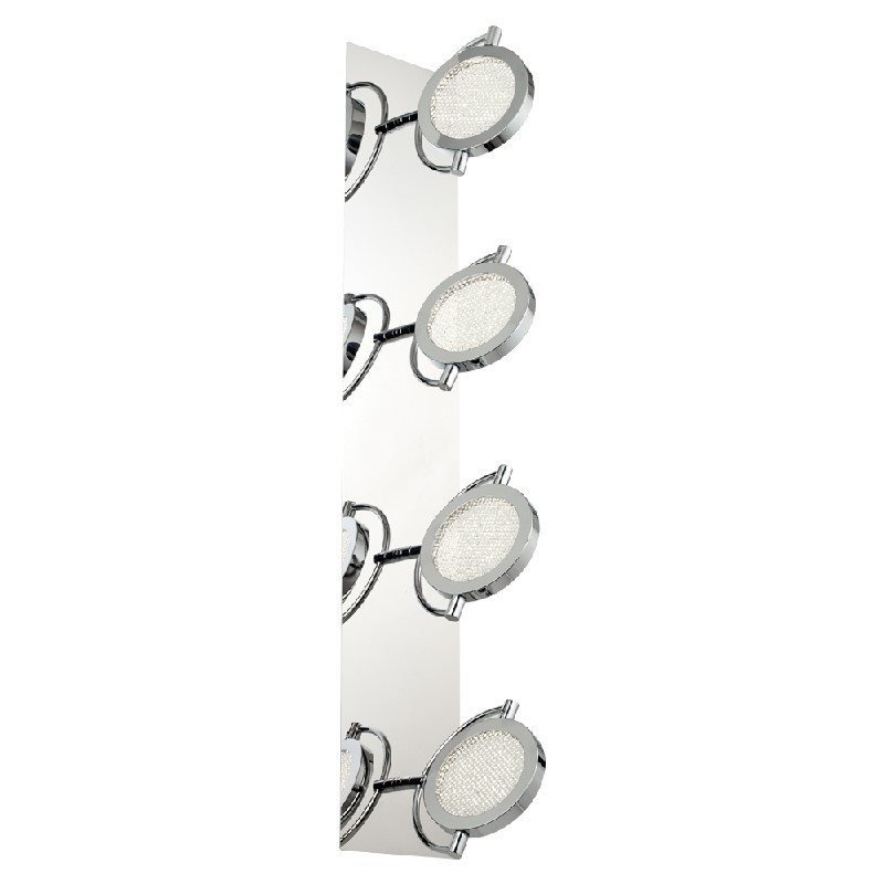 PLC LIGHTING 40004PC ARIELLA 29 1/2 INCH 6W CRYSTAL INFUSED GLASS 4-LIGHT DIMMABLE CEILING OR WALL LIGHT - POLISHED CHROME