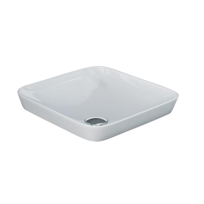 BARCLAY 5-608WH VARIANT 14 INCH SQUARE SINGLE BASIN DROP-IN BATHROOM SINK - WHITE