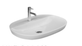 BARCLAY 5-671WH VARIANT 23 7/8 INCH LARGE SINGLE BASIN DROP-IN BATHROOM SINK WITH LEDGE - WHITE