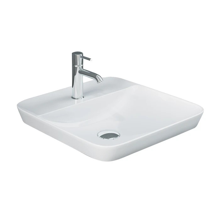 BARCLAY 5-681WH VARIANT 16 1/2 INCH SINGLE BASIN DROP-IN BATHROOM SINK WITH FAUCET HOLE - WHITE