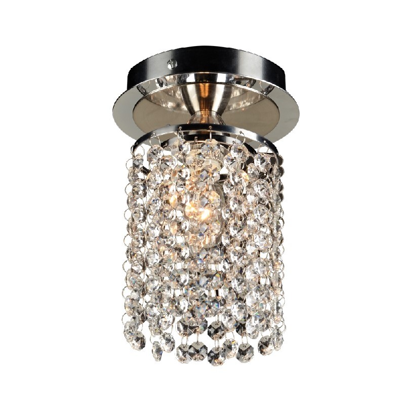 PLC LIGHTING 72191 PC RIGGA 5 INCH 60W DIMMABLE CRYSTAL CEILING LIGHT - POLISHED CHROME