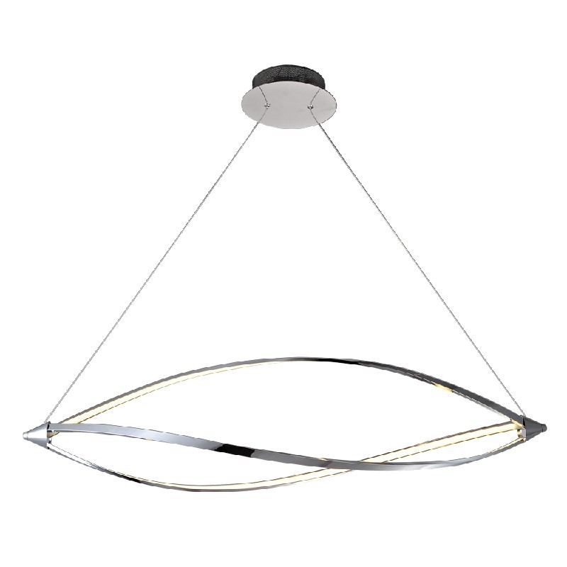 PLC LIGHTING 7300PC ORION 43 INCH 49W OPAL ACRYLIC LENS DIMMABLE CEILING TRIA PENDANT LIGHT - POLISHED CHROME