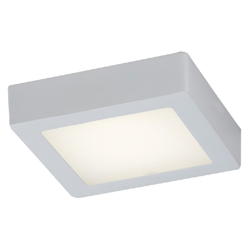PLC LIGHTING 7412WH RUBIX 9 INCH 18.5W MATTE OPAL ACRYLIC LENS DIMMABLE CEILING LIGHT - WHITE