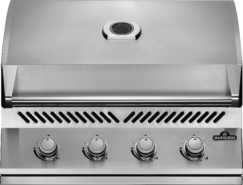 NAPOLEON BI32SS 500 SERIES 33 1/2 INCH BUILT-IN STAINLESS STEEL GAS GRILL WITH INFRARED REAR BURNER