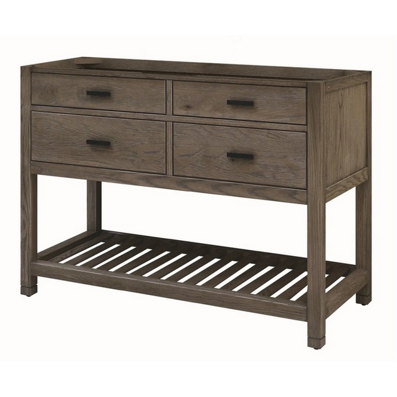 SAGEHILL DESIGNS BK4821D BLAKE 48 INCH FREE STANDING WOOD SINGLE VANITY CABINET ONLY WITH 4 DRAWERS AND OPEN SHELF