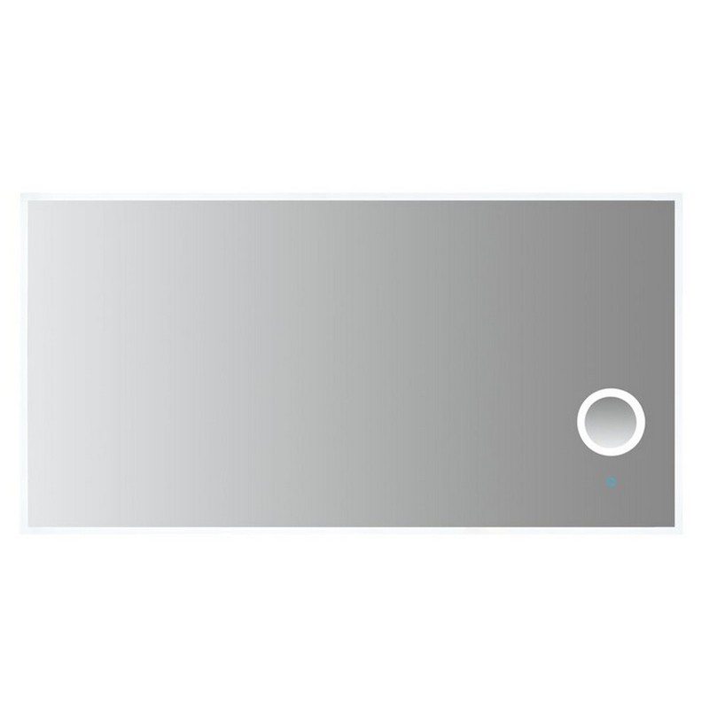 ARPELLA LEDBM7036 MODERNA 70 X 36 INCH LED MIRROR WITH BUILT-IN 3X MAGNIFYING MIRROR, MEMORY DIMMER AND DEFOGGER