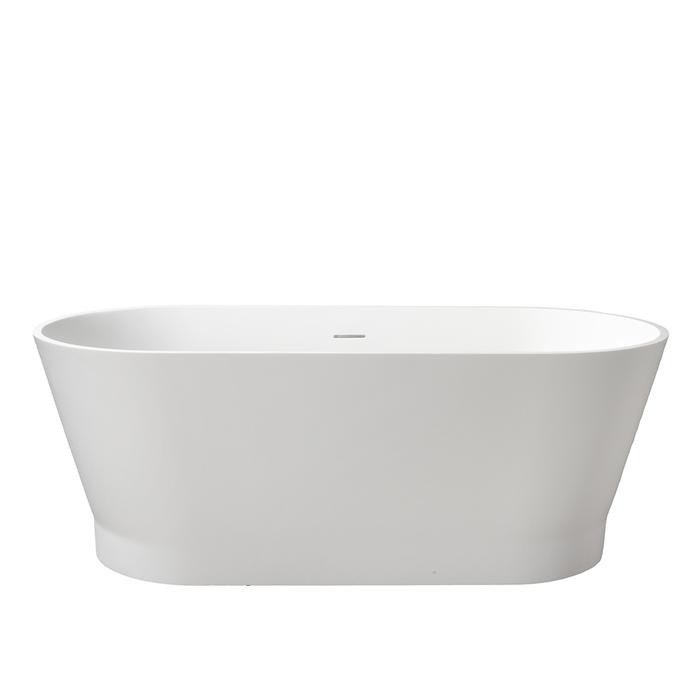 BARCLAY RTDEN59-WH ORFEO 59 5/8 INCH RESIN FREESTANDING OVAL SOAKER BATHTUB - MATTE WHITE