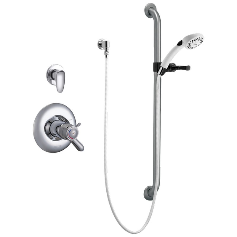 DELTA T17TH305-05 COMMERCIAL THERMOSTATIC SHOWER TRIM WITH INTEGRATED VOLUME CONTROL AND DIVERTER - CHROME