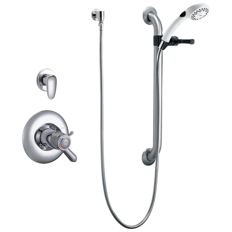 DELTA T17TH305-20 COMMERCIAL THERMOSTATIC HAND SHOWER TRIM WITH HOSE, INTEGRATED VOLUME CONTROL AND DIVERTER- CHROME