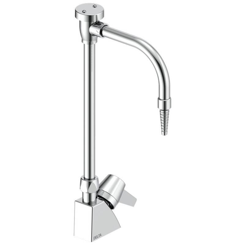 DELTA W6600-10-C COMMERCIAL 14 3/4 ONE HOLE AND MOUNT LABORATORY FAUCET WITH COLD WATER INDEX ONE LEVER BLADE HANDLE AND ANGLE SPOUT - CHROME