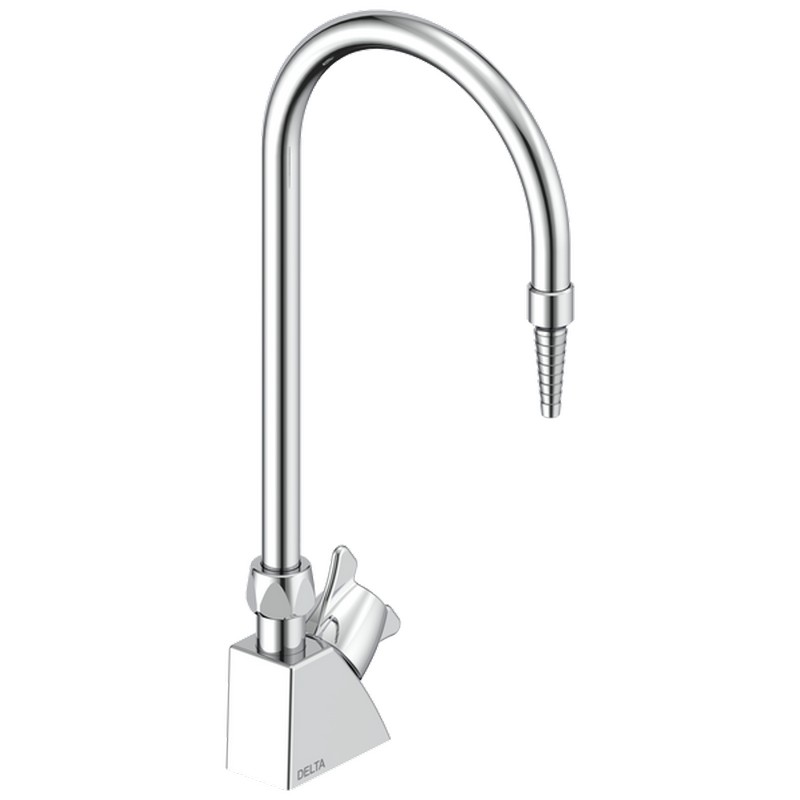 DELTA W6600 COMMERCIAL 14 3/4 INCH ONE HOLE AND MOUNT LABORATORY KITCHEN FAUCET COLD WATER INDEX WITH TWO LEVER BLADE HANDLES - CHROME