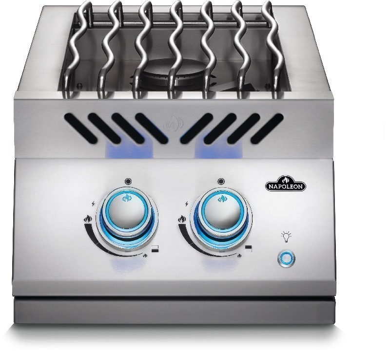 NAPOLEON BIB12RTSS 700 SERIES 15 1/2 INCH BUILT-IN INLINE DUAL RANGE TOP BURNER WITH STAINLESS STEEL COVER