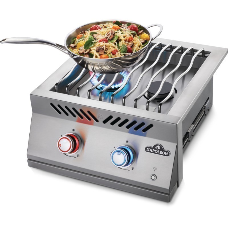 NAPOLEON BIB18RTSS 700 SERIES 21 1/2 INCH BUILT-IN DUAL RANGE TOP BURNER WITH STAINLESS STEEL COVER
