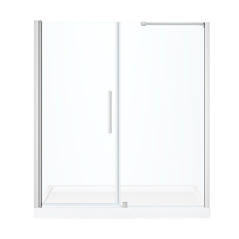OVE DECORS PA056090 ENDLESS PASADENA 60 INCH ALCOVE FRAMELESS PIVOT SHOWER DOOR WITH BASE