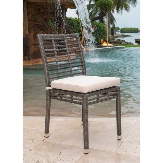 PANAMA JACK PJO-1601-GRY-SC-CUSH GRAPHITE 22 INCH STACKABLE SIDE CHAIR WITH CUSHION