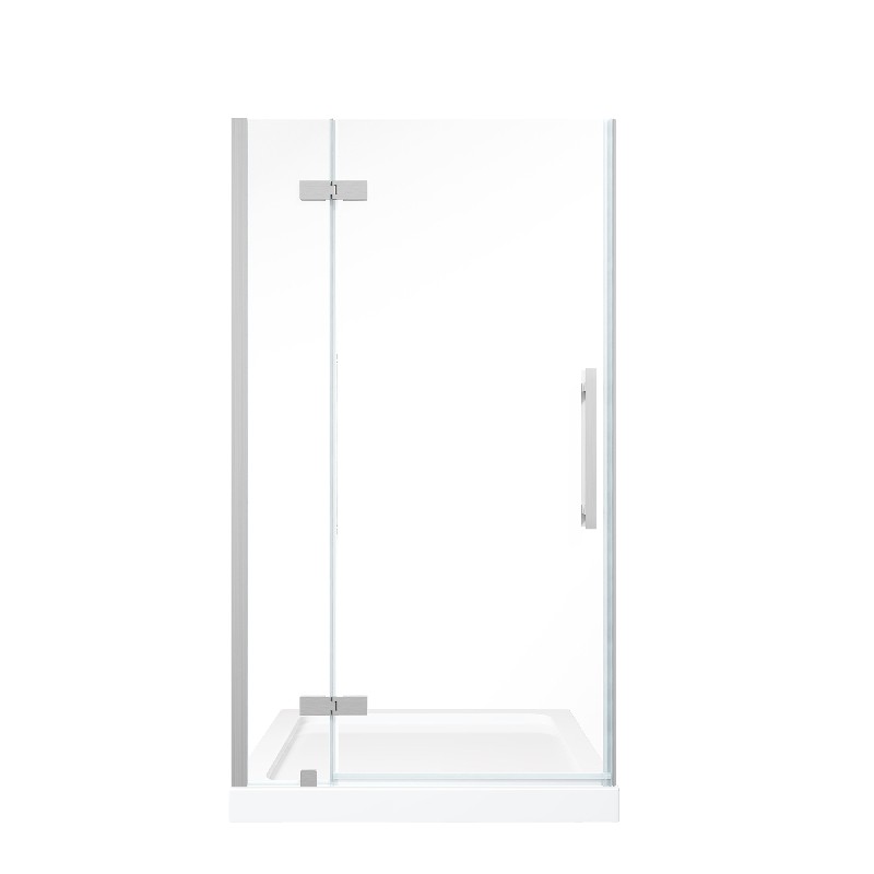 OVE DECORS TA1300C0 ENDLESS TAMPA 38 INCH ALCOVE FRAMELESS HINGE SHOWER DOOR WITH BASE