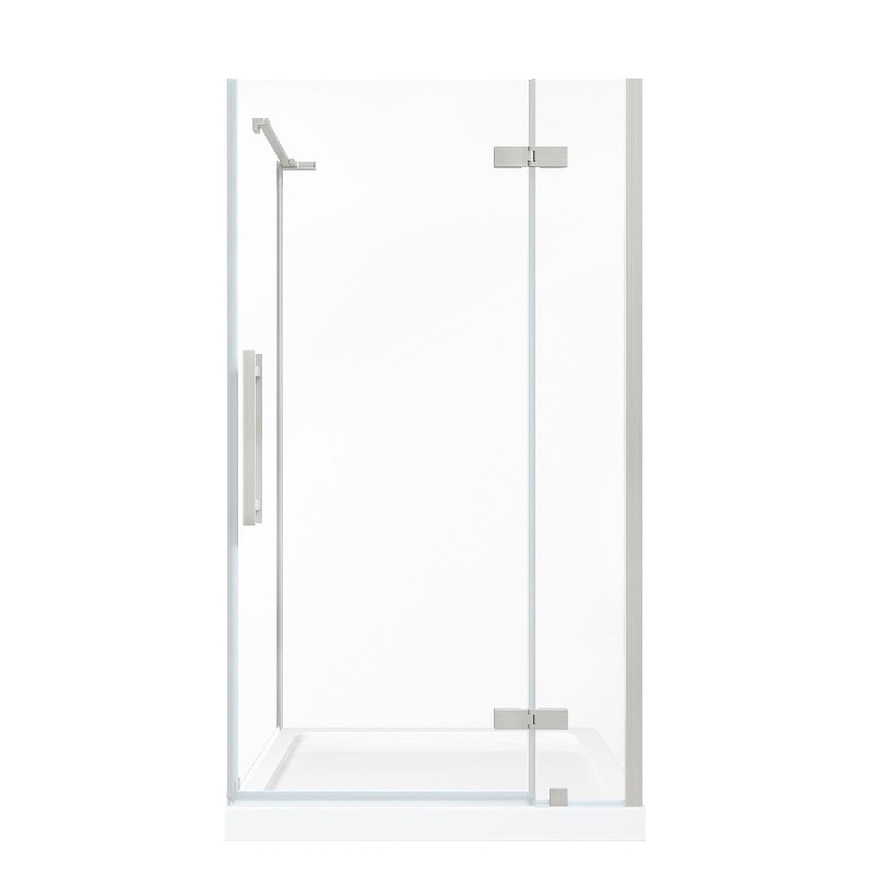 OVE DECORS TA1301H0 ENDLESS TAMPA 38 INCH CORNER FRAMELESS HINGE SHOWER DOOR WITH BASE