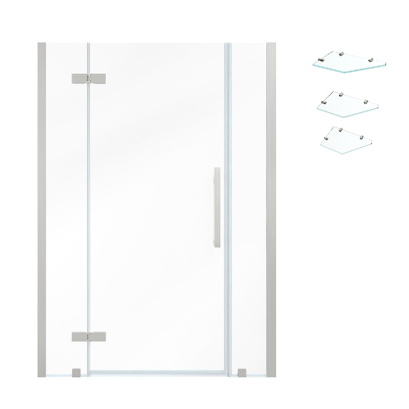 OVE DECORS TA131001 ENDLESS TAMPA 44 INCH ALCOVE FRAMELESS HINGE SHOWER DOOR WITH SHELVES