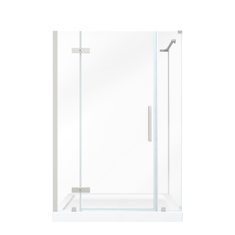 OVE DECORS TA133320 ENDLESS TAMPA 48 INCH CORNER FRAMELESS HINGE SHOWER DOOR WITH BASE