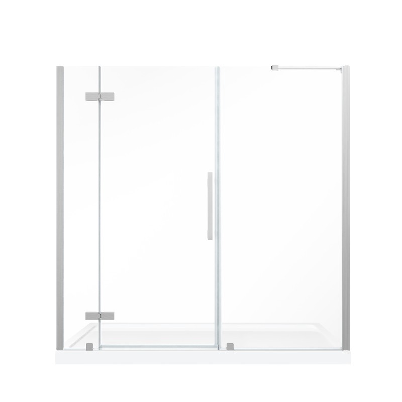 OVE DECORS TA138050 ENDLESS TAMPA 72 INCH ALCOVE FRAMELESS HINGE SHOWER DOOR WITH BASE