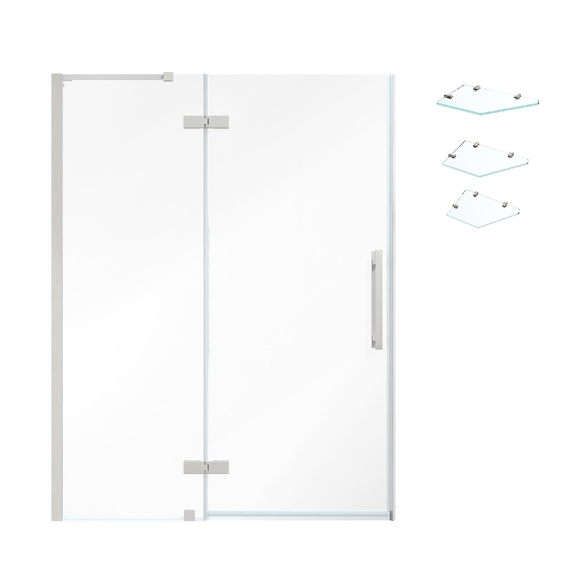 OVE DECORS TA230001 ENDLESS TAMPA 51 3/4 INCH ALCOVE FRAMELESS HINGE SHOWER DOOR WITH SHELVES