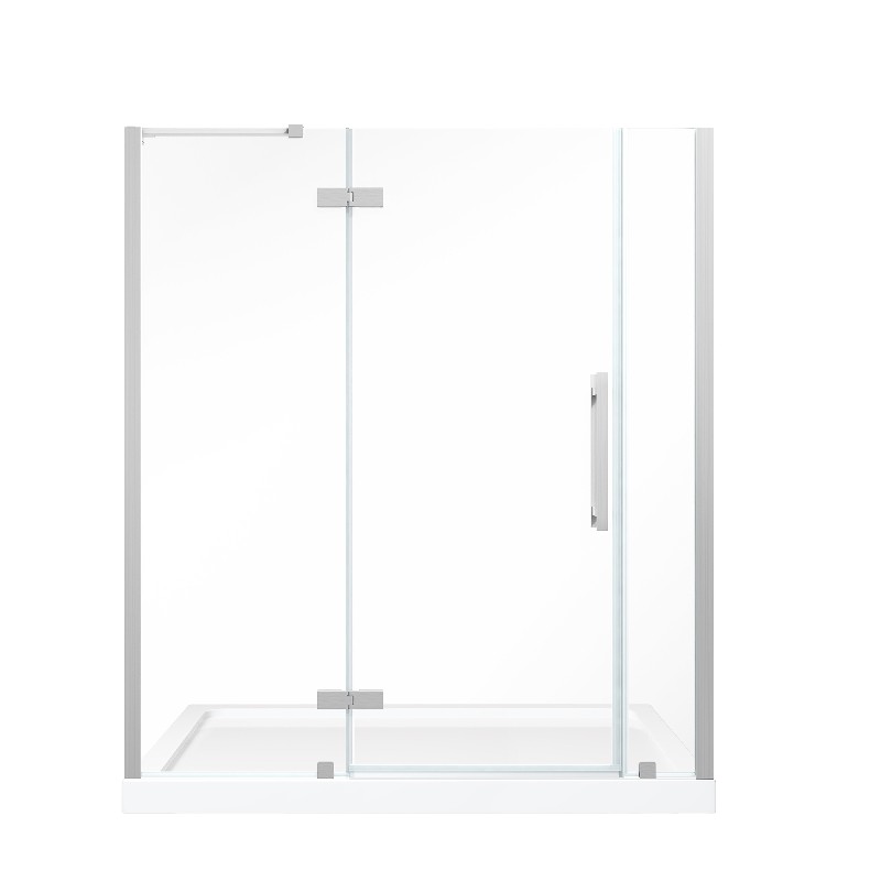 OVE DECORS TA232040 ENDLESS TAMPA 60 INCH ALCOVE FRAMELESS HINGE SHOWER DOOR WITH BASE