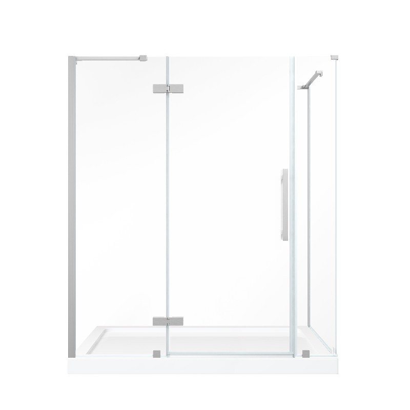 OVE DECORS TA232190 ENDLESS TAMPA 60 INCH CORNER FRAMELESS HINGE SHOWER DOOR WITH BASE
