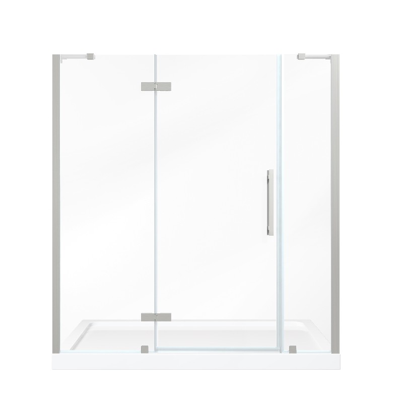 OVE DECORS TA245050 ENDLESS TAMPA 72 INCH ALCOVE FRAMELESS HINGE SHOWER DOOR WITH BASE