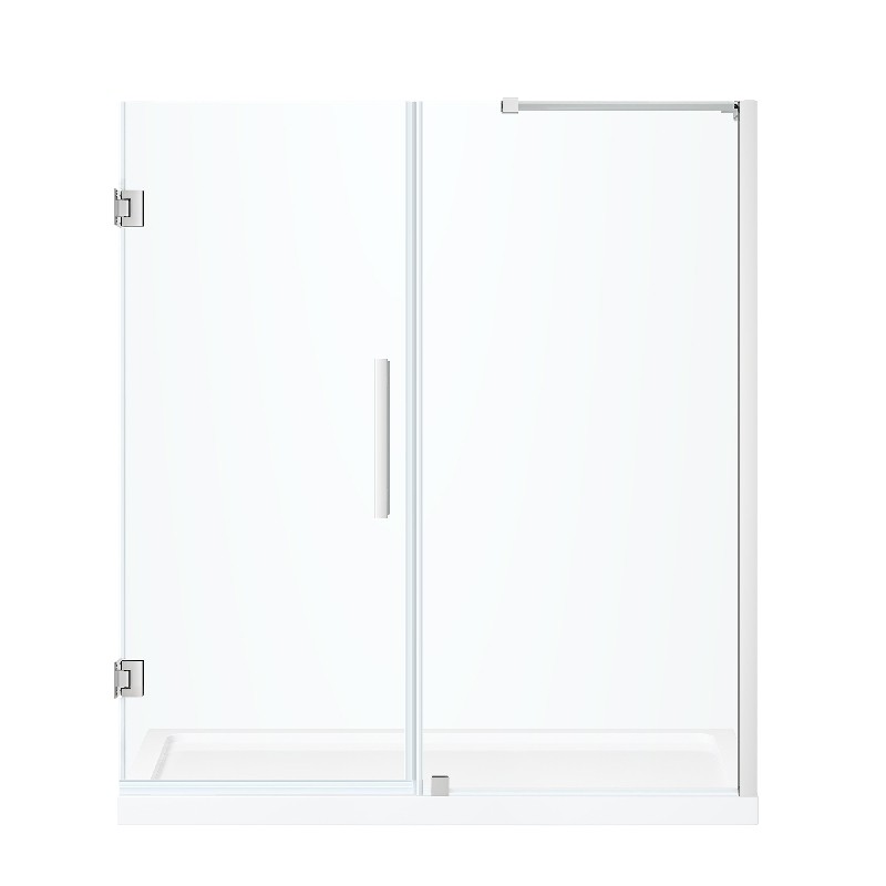 OVE DECORS TP018040 ENDLESS TAMPA-PRO 60 INCH ALCOVE FRAMELESS HINGE SHOWER DOOR WITH BASE