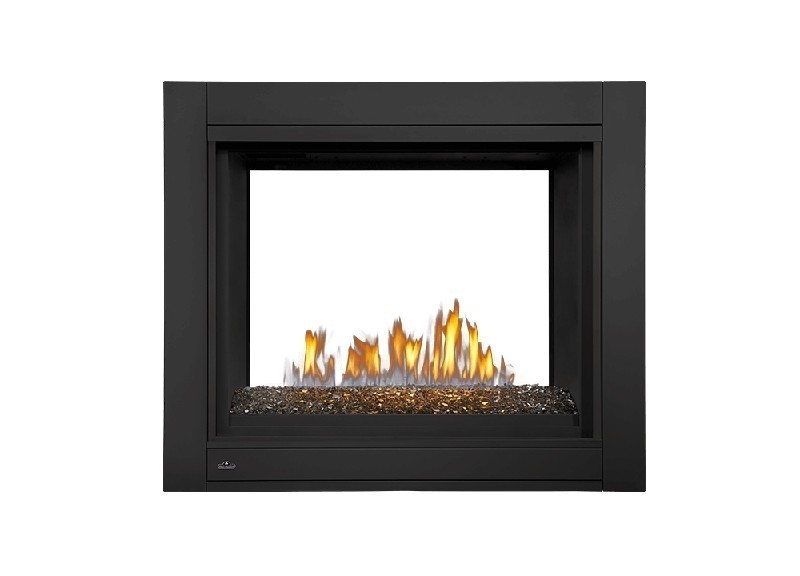 NAPOLEON BHD4STGN ASCENT MULTI-VIEW 45 INCH BUILD-IN SEE THROUGH GAS FIREPLACE WITH LINEAR GLASS BURNER - BLACK