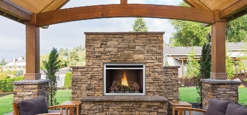 NAPOLEON GSS36CFN RIVERSIDE 42 INCH BUILD-IN CLEAN FACE OUTDOOR FIREPLACE - STAINLESS STEEL
