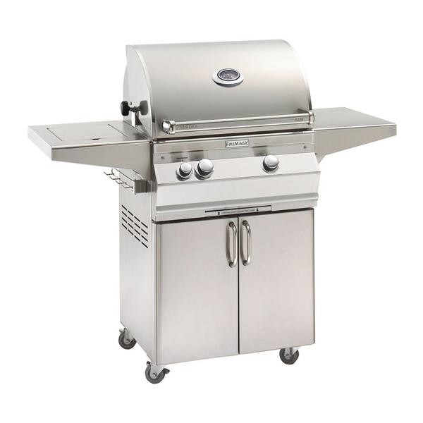 FIRE MAGIC GRILLS A430S-7A-62 AURORA 24 INCH FREE-STANDING GRILL WITHOUT BACK BURNER, SINGLE SIDE BURNER AND ANALOG THERMOMETER