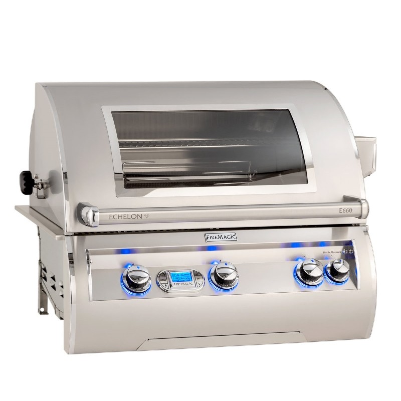 FIRE MAGIC GRILLS E660I-81-W ECHELON DIAMOND 31 1/4 BUILT-IN GRILL WITH DIGITAL THERMOMETER AND VIEW WINDOW