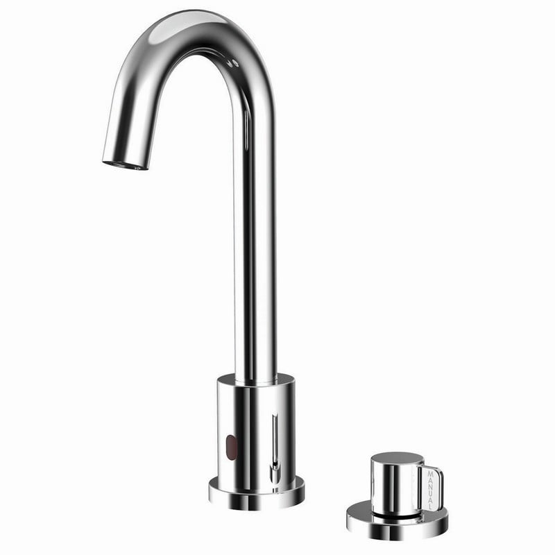 SPEAKMAN SF-9207 SENSORFLO 11 1/4 INCH GOOSENECK AC POWERED SENSOR BATHROOM FAUCET WITH MANUAL OVERRIDE - CHROME