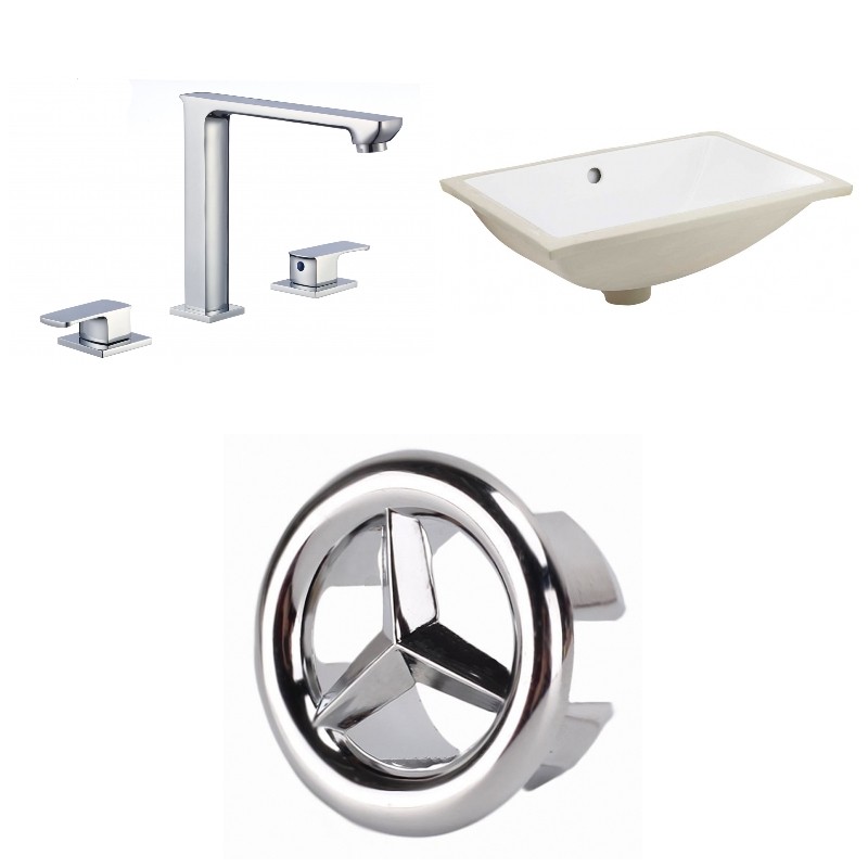 AMERICAN IMAGINATIONS AI-27002 20 3/4 INCH CSA APPROVED RECTANGLE UNDERMOUNT SINK SET IN WHITE - CHROME HARDWARE