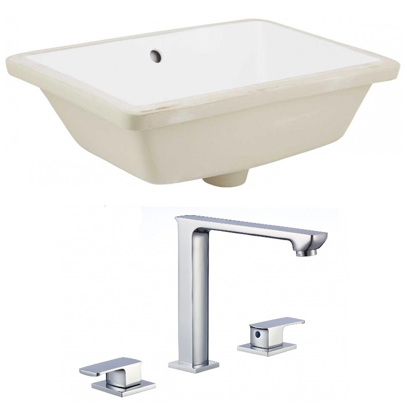 AMERICAN IMAGINATIONS AI-22782 18 1/4 INCH RECTANGLE UNDERMOUNT SINK SET - WHITE