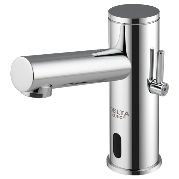 DELTA DEMD-312LF COMMERCIAL 5 7/8 INCH SINGLE HOLE DECK MOUNT 0.5 GPM BATTERY OPERATED ELECTRONIC BATHROOM FAUCET WITH TECHNICIAN MIXER - CHROME
