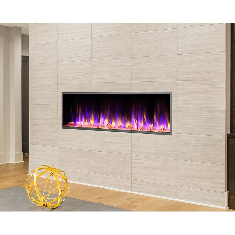 DYNASTY FIREPLACES DY-BEF57 HARMONY 57 3/8 INCH BUILT-IN LINEAR ELECTRIC FIREPLACE - BLACK