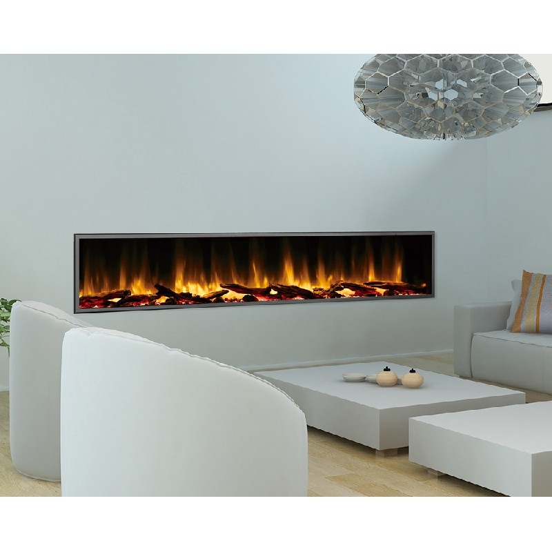 DYNASTY FIREPLACES DY-BEF80 HARMONY 80 INCH BUILT-IN LINEAR ELECTRIC FIREPLACE - BLACK