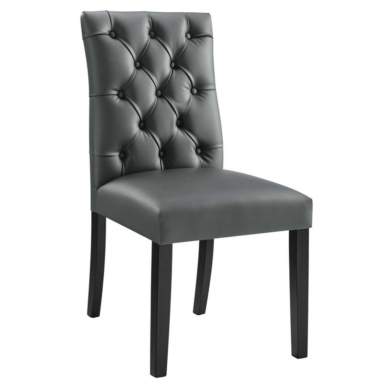 MODWAY EEI-2230 DUCHESS 18 1/2 INCH BUTTON TUFTED VEGAN LEATHER DINING CHAIR