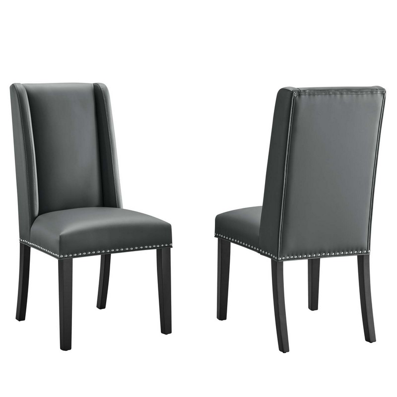 MODWAY EEI-2747 BARON 23 1/2 INCH VINYL DINING SIDE CHAIR - SET OF 2