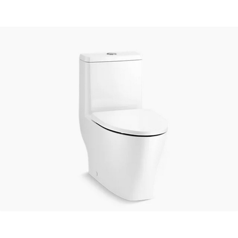KOHLER K-23188-0 REACH CURVONE-PIECE COMPACT ELONGATED DUAL-FLUSH TOILET WITH SKIRTED TRAPWAY