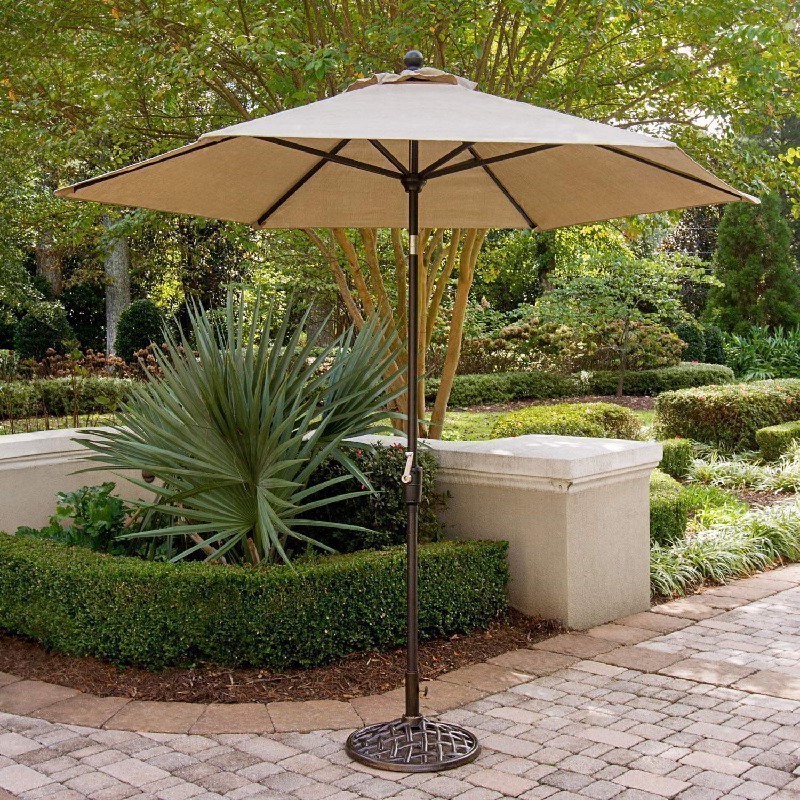 HANOVER TRADITIONSUMB TRADITIONS 108 INCH OUTDOOR TABLE UMBRELLA - TAN AND BRONZE