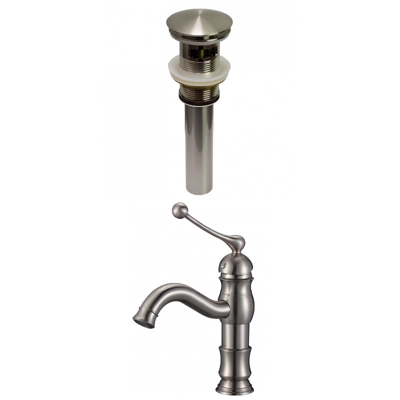 AMERICAN IMAGINATIONS AI-29473 9 7/8 INCH 1 HOLE CUPC LISTED LEAD FREE BRASS FAUCET SET WITH OVERFLOW DRAIN - BRUSHED NICKEL